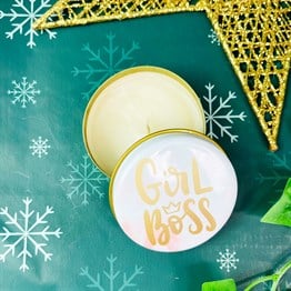 Girl Boss Tin Box Candle Customizable