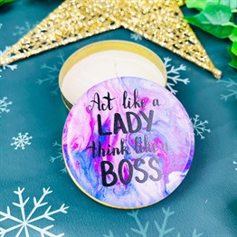 Act Like A Lady Think Like A Boss  Tin Box Candle Customizable