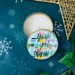 Kaktüs  Motivation Tin Box Candle Customizable