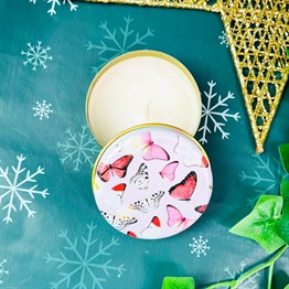 Butterfly Tin Box Candle Customizable