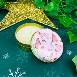 Butterfly Tin Box Candle Customizable