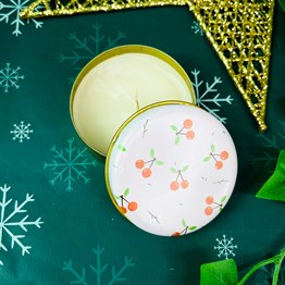 Cherry Tin Box Candle Customizable