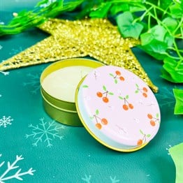 Cherry Tin Box Candle Customizable
