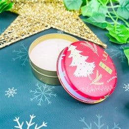 Red New Year Tin Box Candle Customizable