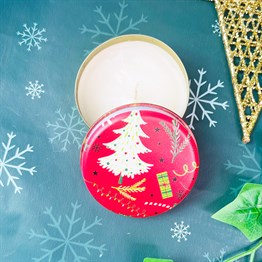 Red New Year Tin Box Candle Customizable