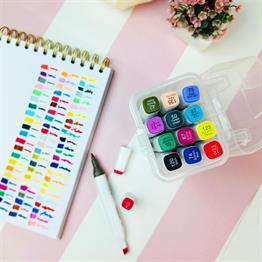  Languo Çift Taraflı 12li Marker Kalem Set