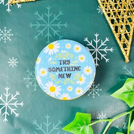 Blue Daisy Tin Box Candle Customizable
