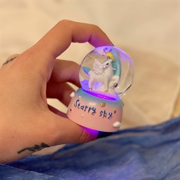 Mini Işıklı Unicorn Starry Sky Kar Küresi