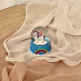 Mini Unicorn Gökkuşağı Kar Küresi