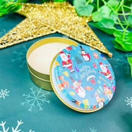 Merry Christmas Tin Box Candle Customizable