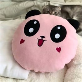 Pembe Peluş Panda Tasarımlı Yastık