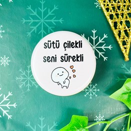 Sütü Çilekli Seni Sürekli Tin Box Candle Customizable
