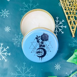 Tarot Rose Tin Box Candle Customizable