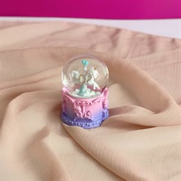 Unicorn Atlı Karınca Işıklı Mini Boy Kar Küresi