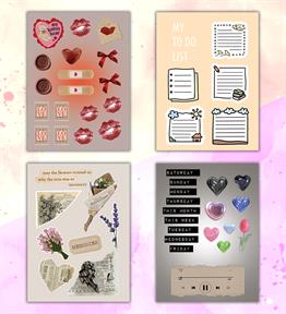 Vintage My DIY Sticker Book 24 * 17 cm 16 Sayfa Özel Tasarım Rengarenk Sticker Kitabı