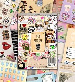  Vintage My DIY Sticker Book 24 * 17 cm 16 Sayfa Özel Tasarım Rengarenk Sticker Kitabı