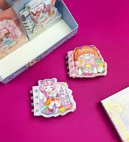 160 Sayfa 7,5x9 Cm Puf Kapaklı Çizgili Defter x12
