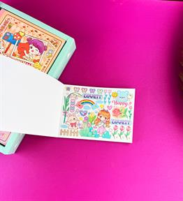 24 Yaprak 11x15 Cm Sticker Defter Mutlu Kız x12