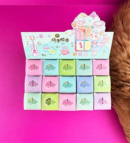 3 Cm Genişliğinde 3lü Yaldızlı Ekose Desenli Bant Seti Plastik x15