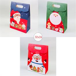 32x24 Yılbaşı Desenli Hediye Çantası X12