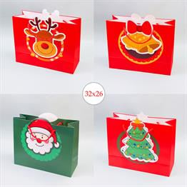 32x26 Yılbaşı Desenli Hediye Çantası X12