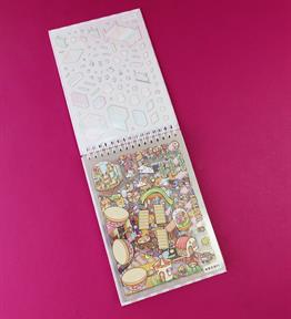 3D 20 Yaprak Etiket 20 Yaprak Tasarım Kartı Sticker Defter x6