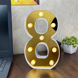 3D Işıklı Led Sayı Dekoratif Aydınlatma Büyük Boy 8