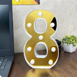 3D Işıklı Led Sayı Dekoratif Aydınlatma Büyük Boy 8