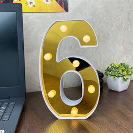 3D Işıklı Led Sayı Dekoratif Aydınlatma Büyük Boy 6