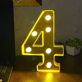 3D Işıklı Led Sayı Dekoratif Aydınlatma Büyük Boy 4