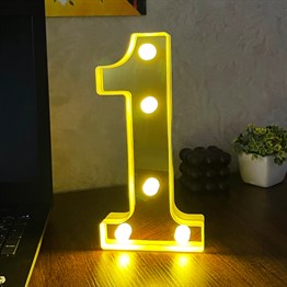3D Işıklı Led Sayı Dekoratif Aydınlatma Büyük Boy 1