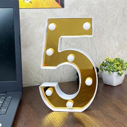 3D Işıklı Led Sayı Dekoratif Aydınlatma Büyük Boy 5