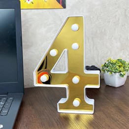 3D Işıklı Led Sayı Dekoratif Aydınlatma Büyük Boy 4