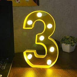 3D Işıklı Led Sayı Dekoratif Aydınlatma Büyük Boy 3