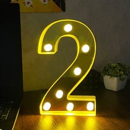 3D Işıklı Led Sayı Dekoratif Aydınlatma Büyük Boy 2