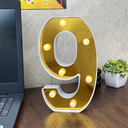 3D Işıklı Led Sayı Dekoratif Aydınlatma Büyük Boy 9