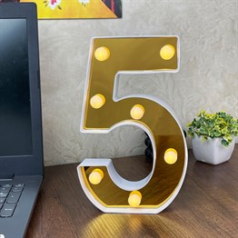 3D Işıklı Led Sayı Dekoratif Aydınlatma Büyük Boy 5
