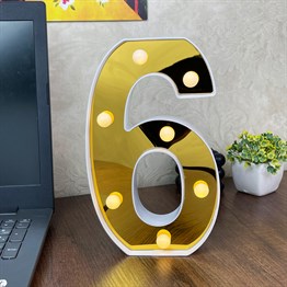 3D Işıklı Led Sayı Dekoratif Aydınlatma Büyük Boy 6
