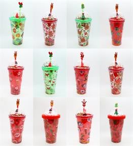 450 ML Yılbaşı Pipetli Bardak