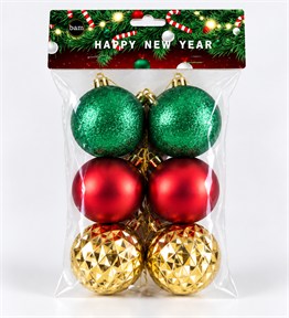 6lı Yılbaşı Ağacı Süsü 6 cm x6