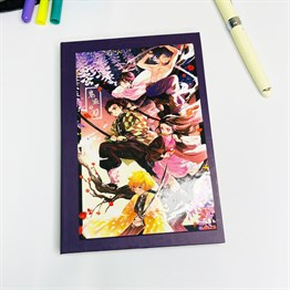 Demo Slayer Mor Tasarımlı Lastikli Defter