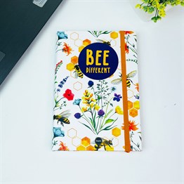 Arı Motto Tasarımlı Lastikli Defter