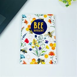 Arı Motto Tasarımlı Lastikli Defter