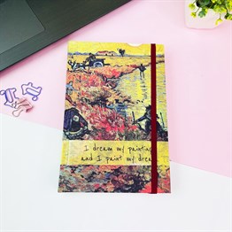 Arleste Kırmızı Bağ Tasarımlı Kalın Kitap Görünümlü Defter