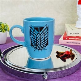 Attack On Titan Blue Printed Mug