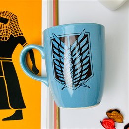 Attack On Titan Blue Printed Mug
