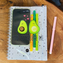 Avakado Tasarımlı Çanta Kapaklı Spiralli Defter