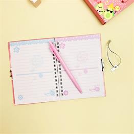 Avokado 2 Tasarımlı Kilitli Günlük Defter Ve Kalem Set