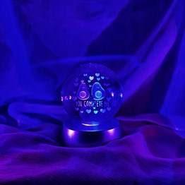 Avokado Beni Tamamlıyorsun Tasarımlı Işıklı Cam Küre