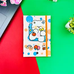 Ayı Çiçek Tasarımlı Lastikli Defter